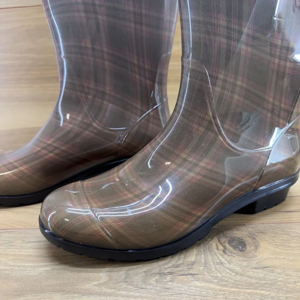 UGG Shaye Rain Boots Womens 6 Plaid Waterproof Rall Rubber Festival‎ Slip On